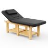 80 Inches Wide Six legs - Quality Leather Beauty Spa Furniture Massage Table Bed Wooden Facial Bed Wooden Beauty Bed - Black