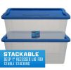 160 Quart Latching Plastic Storage Bin Container, Clear, Set of 3