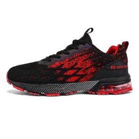 Men Sport Running Shoes Comfortable Outdoor Walking Jogging Sneakers Breathable Athletic Sport Trainers for Men Chaussure Homme (Color: black red 9079)